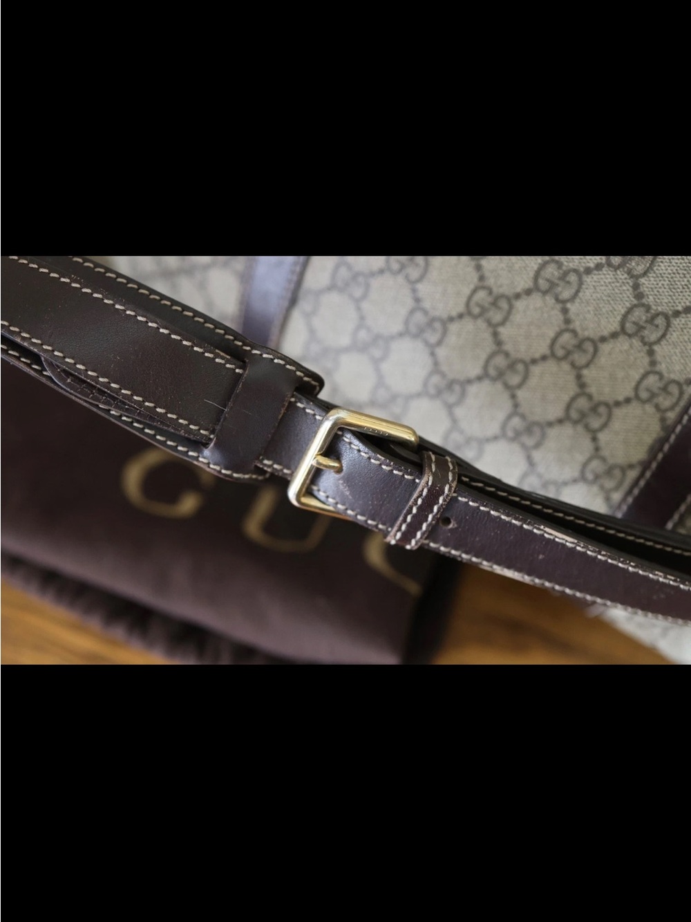 Gucci GG supreme coated canvas document bag weekender duffel laptop case AUTH! - Picture 3 of 12